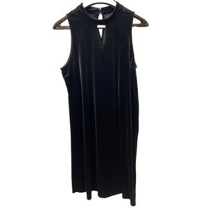 Worthington Dress Women’s Medium Velvet Feel Black Sleeveless Keyhole